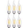 Sunlite LED Filament CA11 Flame Tip Chandelier Light Bulb, 4