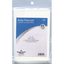 11 Count Aida Fabric Pre-Cut for Counted Cross Stitch - White