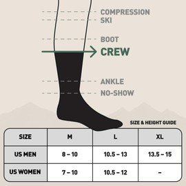 HOLLOW Alpaca Crew Socks for Men and Women, Running, Hiking, Outdoors, Designed for Comfort and Performance, Black (4 Pack), 14-15