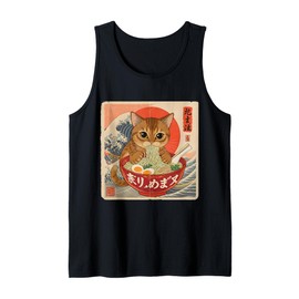 Tabby Cat Ramen Japanese Wave Art for Women, Men, and Kids Tank Top