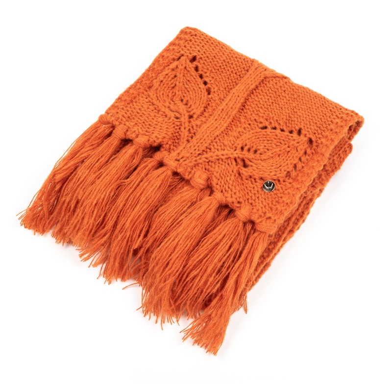 HEYO Ladies Winter Cosy Warm Scarf with Fringe HSD01, orange