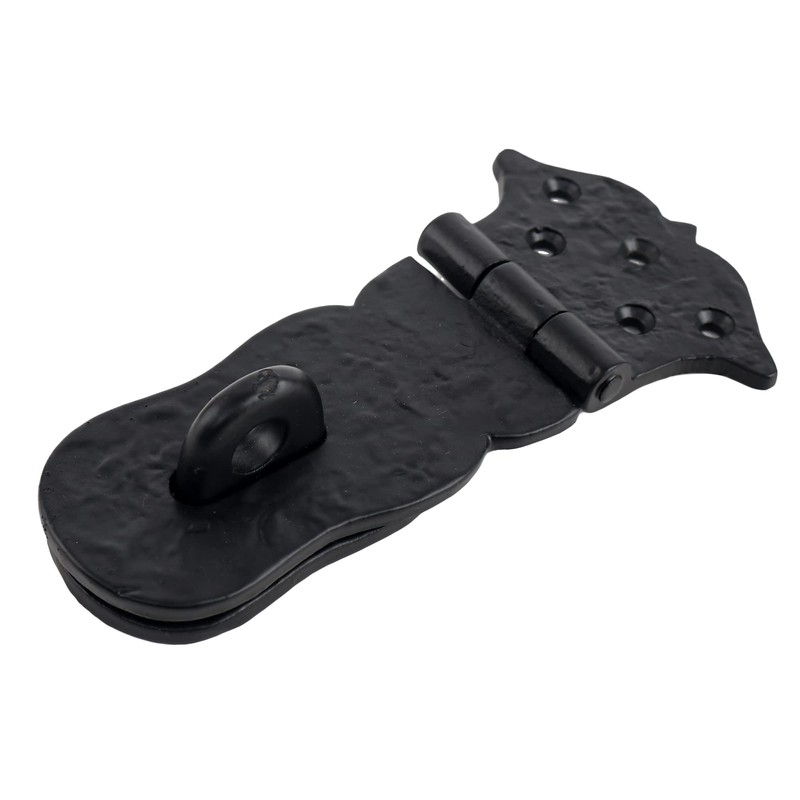 SKANDH 6" Iron Hasp and Staple - Antique Black Powder
