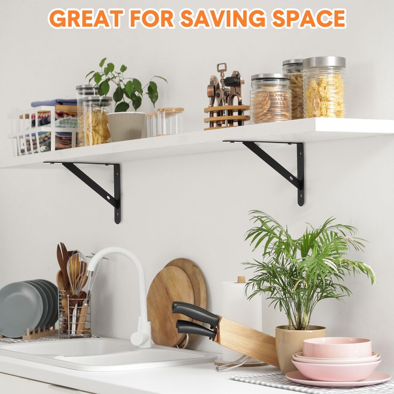 Nuogo 20 Pack Heavy Duty Shelf Brackets Bulk Metal Floating