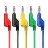 Cleqee Pack of 5 Stackable Banana to Banana Plug Test