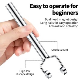 3 in 1 Cat Eye Magnet for Nails，Y Shape Strong Double Head Magnetic Stick For Nail Arts，Cat eyeNail Polish Magnet Tool for Salon，Home Manicure