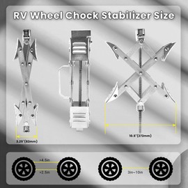 Pafessa X-Shaped RV Wheel Chock Fit 3.25” to 10.5” Camper Wheel Chock Stabilizer Scissor with Accessories Pair for Travel Trailer, Heavy Duty Tire Wheel Chock Scissor Locking X Chock, 2Pack