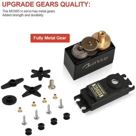 yusvwkj 2 PCS MG995 Servo Motor Control Angle 180°Metal Gear Servo Waterproof Digital High Speed Torque Servo Motor for RC Airplane Helicopter Mechanical Arm Car