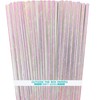Iridescent Foil Paper Straws - White Pearl - Wedding Valentine