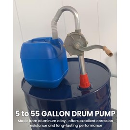 SIXIWANZI Aluminum Heavy Duty 55 Gallon Drum Pump, Fits 5 to 55 Gallon drums, Hand Barrel Pump for Oil, Diesel, Hydraulic, Kerosene with 40" Extension Tube