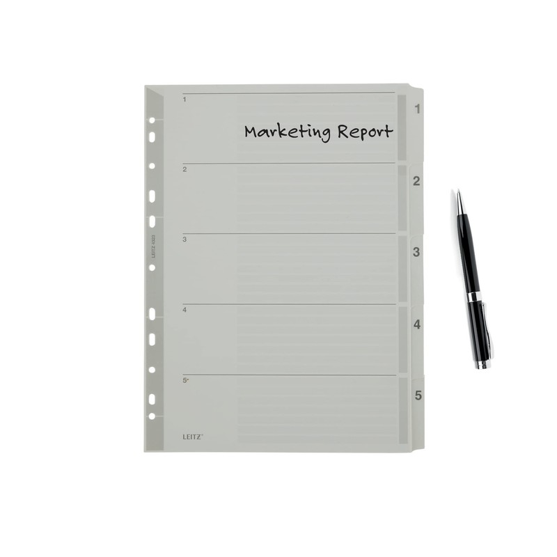 Esselte 100160 A4 1-5 Index, Heavy Duty Cardboard with Mylar