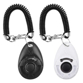 Diyife Dog Clicker, Training Clicker with Wrist Strap, Clicker with Large Button, Dog Training and Dog Training for Dog, Cat, Horse (Pack of 2)