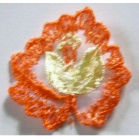 Ben Raymond N.Y. 12 Vintage Orange/Yellow Embroidered Organza 2" Sew/Glue On Appliques JE-125t