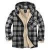 Elesuit Men's Full Zip Fleece Flannel Jackets Shirt Plaid Cotton