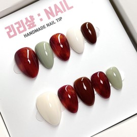 Autumn Garden Handmade Nail Tips - Square / 가을정원 수제네일팁 - 스퀘어