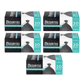Basuritas | 100 Bolsas de Basura Chicas de 41 x 45 cm, Pack 5x20