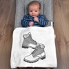 Azeeda 'Hiking Boots' Cotton Baby Blanket/Shawl (BY00032961)