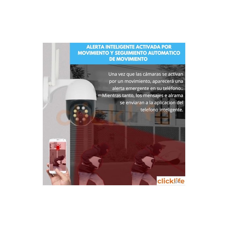 Clicklife Cámara Seguridad Wi-fi 6MP App Smartlife Tuya Smart Compatible