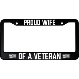 MCMP Proud Wife of a Veteran Aluminum Car License Plate Frame