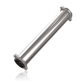 Max Water 2.5 x 21 RO Membrane Housing, Heavy Duty 304 Stainless Steel Pressure Vessel, 2521 Commercial Reverse Osmosis, 250 PSI, 3/8" NPTF Ports, With Complete Installation Set