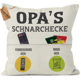 CROWNLY CRYSTAL® Kissenbezug 45x45 Vatertagsgeschenk für Opa Geschenk für Männer Ruhestand Geschenk Personalisierte Geburtstagsgeschenk für Männer Lustige Geschenke