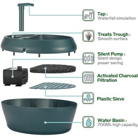 LinaLife Reptile Waterfall Drinking Fountain Eco Friendly Watering Water Feeder Chameleon Cantina for Leopard Gecko