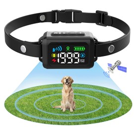 Cawjug Wireless Dog Fence, GPS Dog Collar Fence System with 3 Warming Modes, Rechargeable and IPX7 Waterproof, Electric Fence for Dogs Over 18Lbs, Radius 25-999 Yards, Outdoor Use Only