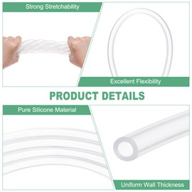 M METERXITY Silicone Tubing, 5/32"(4mm) ID x 9/32"(7mm) OD Flexible Silicone Rubber Tube, 5 M High Temp Water Air Hose Pipe for Pump/Liquid Transfer/Brewing/Aquaponics [Clear]