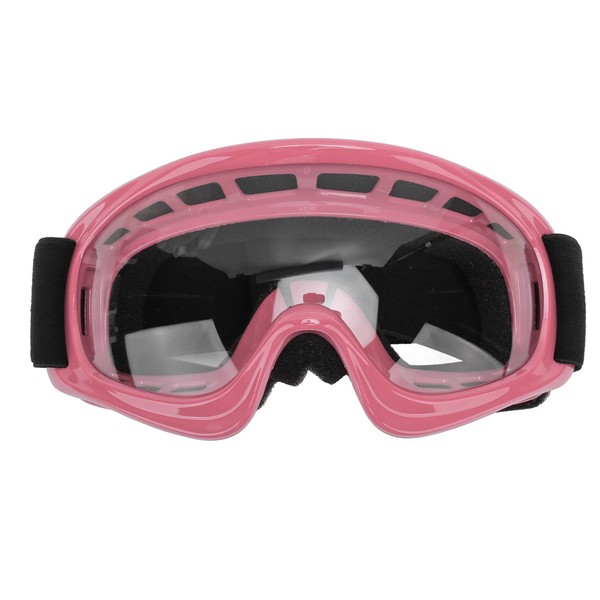 BORDSTRACT Dirt Bike Glasses, Kids ATV Off-Road Motorcycle Glasses, Off-Road Anti-UV Motocross Glasses, Protective Goggles for Outdoor Cycling, Skiing, Boys, Girls (Pink)