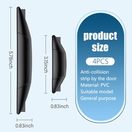 Civwesi 4 PCS Car 5.78" x 0.83" + 3.15" x 0.83" Front Rear Side Door Edge PVC Hollow Design Buffer Potection Anti-Collision Strip, Embedded + Self-Adhesive Installation Accessories (Black)