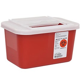 DMI Multi-Purpose Sharps Container with Sliding Lid, Biohazard Needle and Syringle Disposal Container, 1 Gallon
