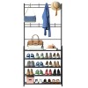 NewHome 5 Shelves Shoe Tree Rack Coat Hat Clothes Hook