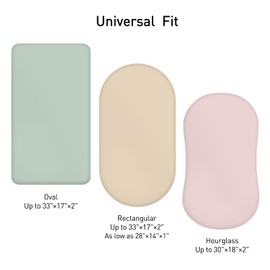 Moses Basket Fitted Sheets x 2,Muslin Bassinet Fitted Sheets,Pram Sheets Fitted 83×43 cm 100% Cotton Crib Sheets for Boy and Girl Baby Fitted Sheets Fit for Oval, Rectangle Bassinet Leaves