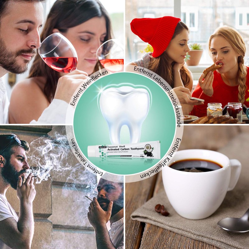 Activated Carbon Toothpaste, Black Toothpaste, Natural Teeth Whitening, Coconut Activated