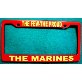 All American License Plate Frame-THE FEW-THE PROUD/THE MARINES-Polished ABS- #3378YR