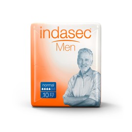 Indasec Male Absorbent Pads for Light Incontinence – 10 Absorbent Pads