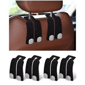 Ganchos para reposacabezas para coche, paquete de 4 ganchos de almacenamiento para respaldo de asiento de coche, ganchos dobles para asiento de coche para colgar bolsos y bolsas, soporte de