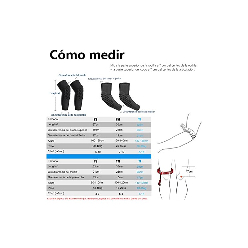 EOTOW Rodilleras para Niños Ropa Deportiva, 2 Pares de Protector