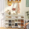 AOODA Long 2 Tier Shoe Rack for Closet Metal Wide