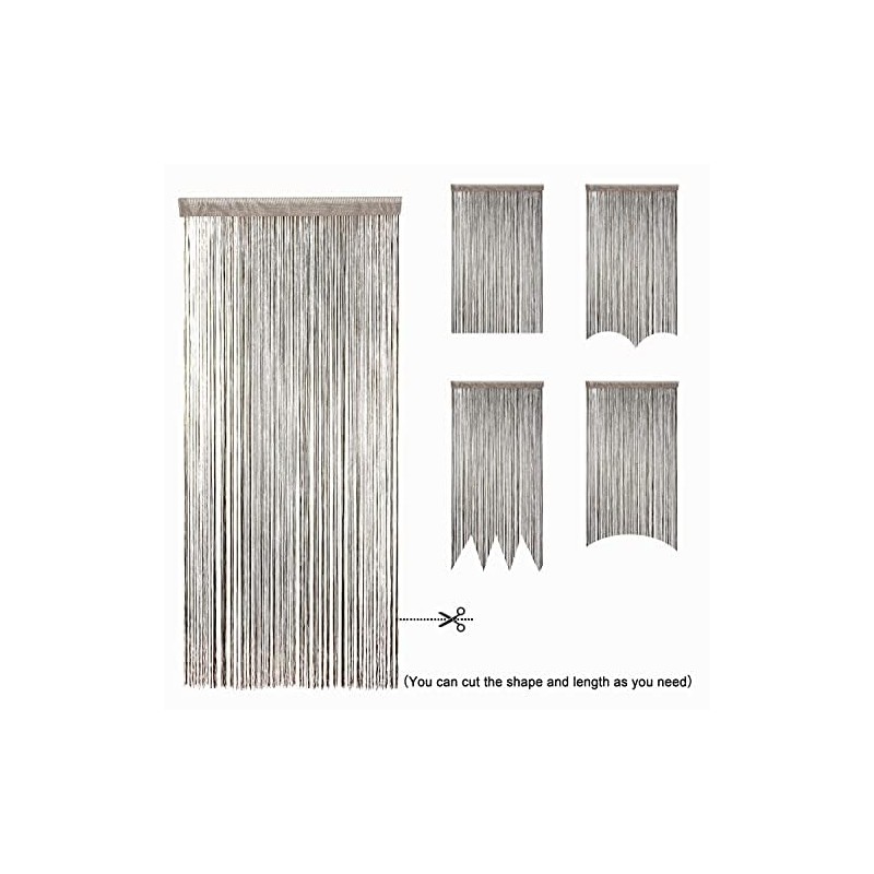 HSYLYM Knitting String Curtain Panels Dense Polyester Fringe Curtain Fly