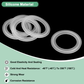 M METERXITY 10-Pack Silicone O-Rings Gasket, 1.5" O-Rings Seal Gasket for Compressor Valves Pipe Repair/Sink Plug/Bathtub Plug/Sealing Faucets, Washer Clamp