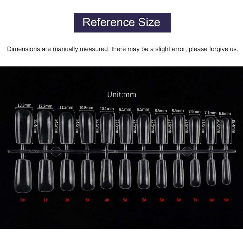 24 PCS Press on Nails Dark Elf Fake Nails Medium