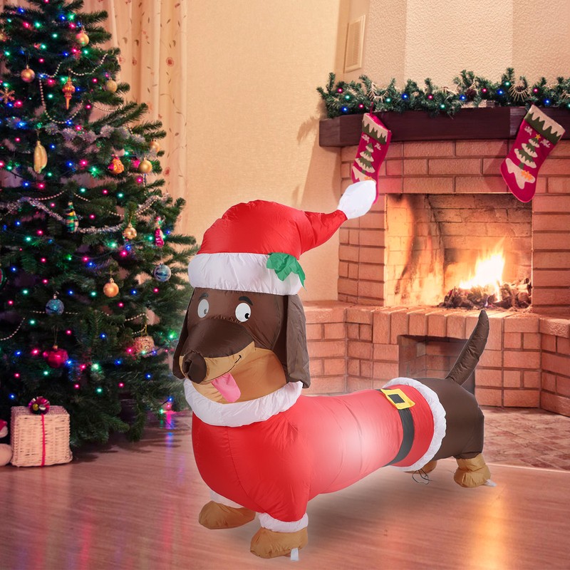 Inflatable Weiner Dog 1.5 Meters Illuminated Polyester Fiber Blow Up