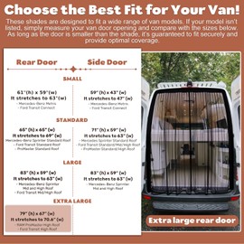 XCBYT Van Bug Screen Car Window Bug Screens for Camping with Magnetic Closure Van Life Essentials Universal Fit RAM Promaster and Transit High Roof Rear Doors (X-Large)