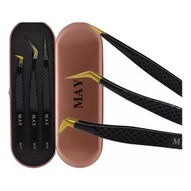 May 3 Kits De 3 Pinzas Profesionales Extensiones De Pestañas May