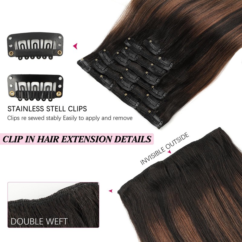 Yuniffe Yaki Straight Clip in Hair Extensions for Black Women