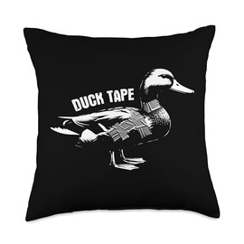 Duck Tape - Vintage Funny Duct Tape Pun Dad Joke Lover Throw Pillow