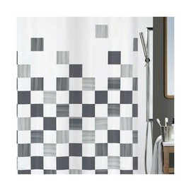 Spirella Anti-Mould Shower Curtain - Anti-Bacterial, Washable, Waterproof, Polyester, "Part" 180 x 200 cm, White, Grey, Black