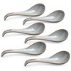 LYEOBOH Ceramic Asian Soup Spoons Set of 6 with Long