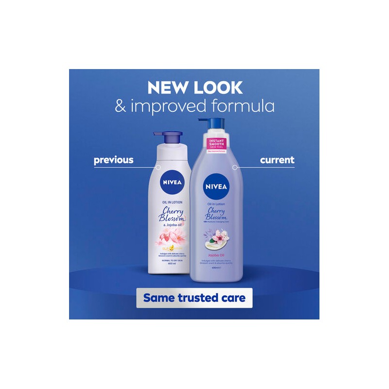 Nivea Body Oil Lotion Cherry Blossom Jojoba 400mL