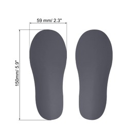 PATIKIL 150x59mm Footprint Floor Stickers 4 Pairs PVC Small Shoes Footprint Floor Wall Stair Stickers for Home Classroom Decor Dark Grey